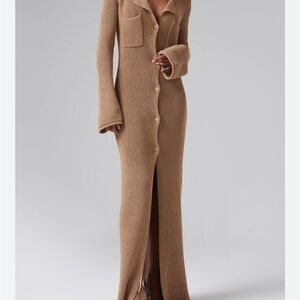 Aya Muse Tan Knit Maxi Dress